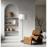 Lampe debout "Bologne" hauteur 158 cm en métal dans un nickel en satin, beiger textalspreis, e27