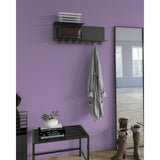 Gorillz Plenck - Porte-manteau mural - avec étagère à chapeau - Armoire - Noir