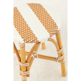 Tabouret J-Line Live - rotin/plastique - naturel/blanc