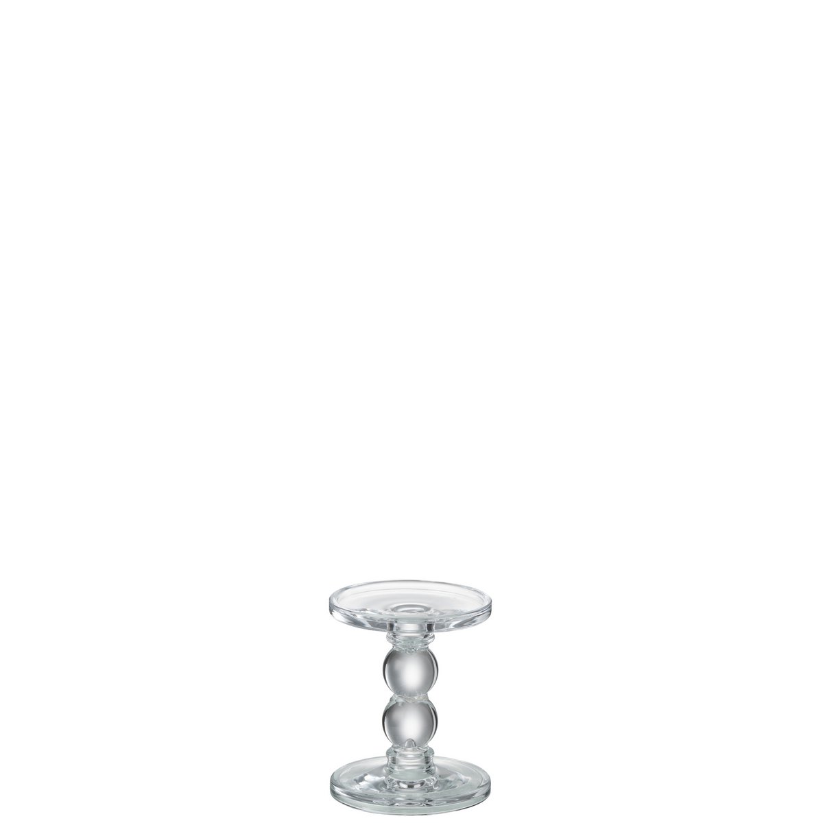 Bougeoir J-Line Drops avec bougie allumée, créant une atmosphère lumineuse