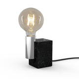 Lampe en marbre "Gemma" 16 cm de haut, en marbre et en métal de couleur en acier inoxydable, socket E27, éclairage pour salle à manger, salon, couloir ou bureau