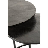 Lot de 3 tables J-Line Round Oxidize, disposées dans un salon moderne