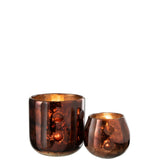 Vue latérale de la lanterne J-Line en verre marron