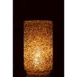 Détail de la lanterne J-Line Glitter, verre et métal