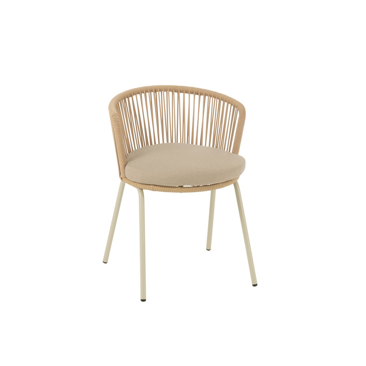 Chaise Toa en métal beige, vue arrière