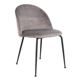 Lot de 2 chaises Geneve en velours gris, présentation ensemble