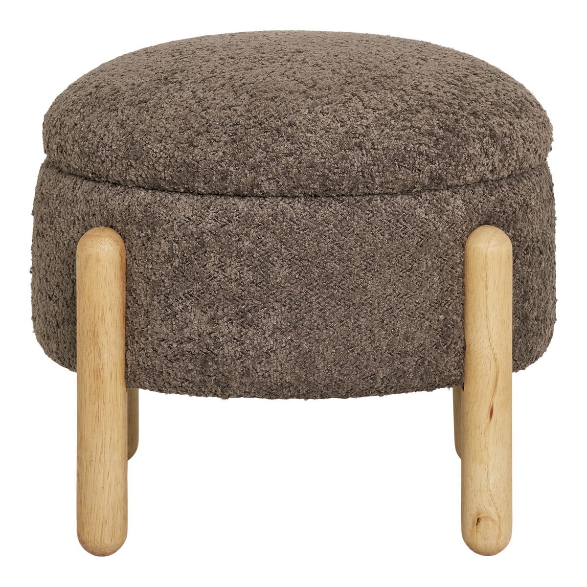 Pouf Médas en bouclé marron, détail de la texture