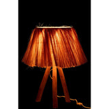Détail de la lampe Bahamas, texture en herbe et bois