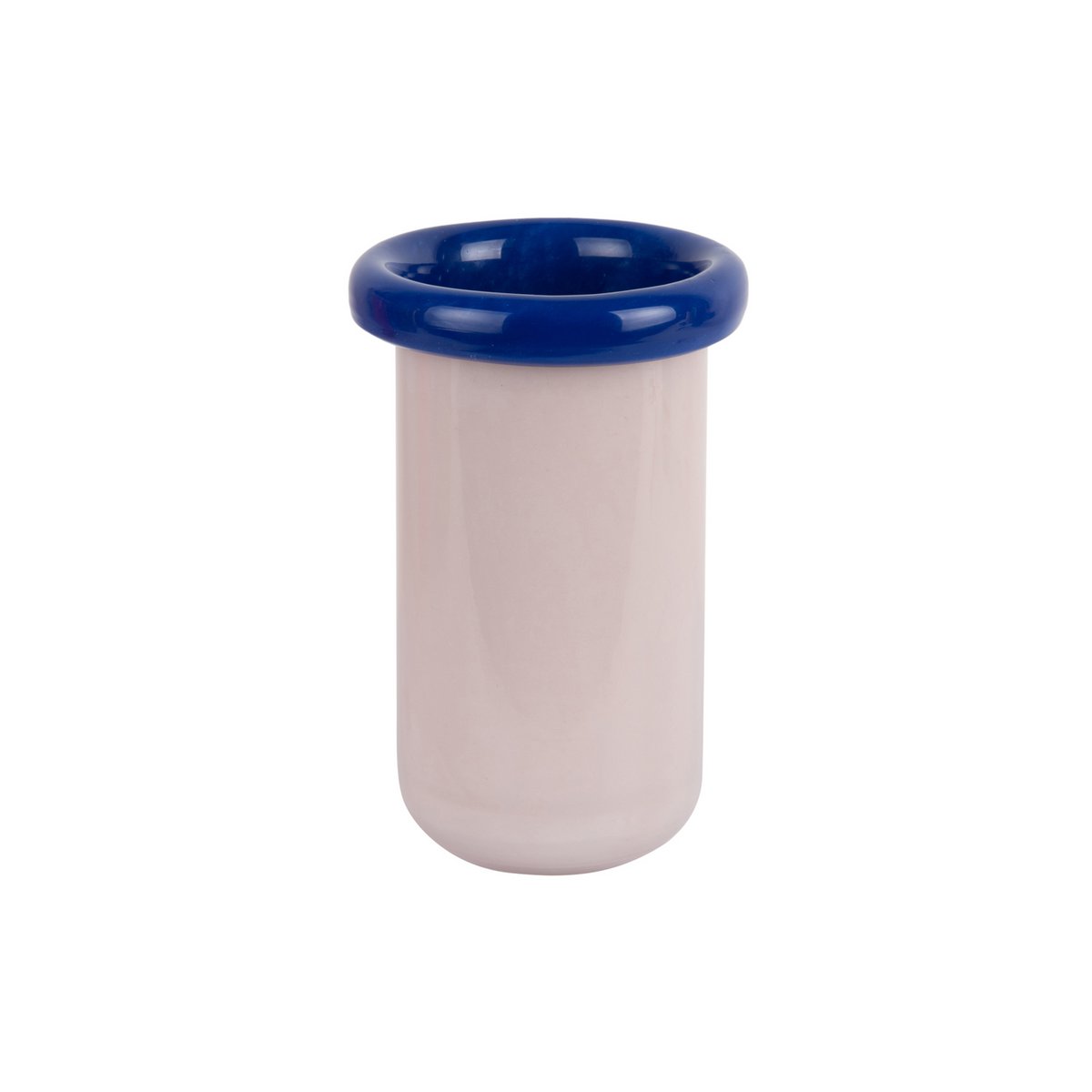 Vase Plegado XS en verre rose avec forme ludique et base lisse