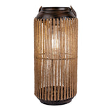 LED SOLAIRE LED "KORBINIAN" pour le jardin et la terrasse, lampe décorative en métal avec tension de jute dans la nature, LED lampe solaire fermement installée pour l'extérieur 29 x 13 cm