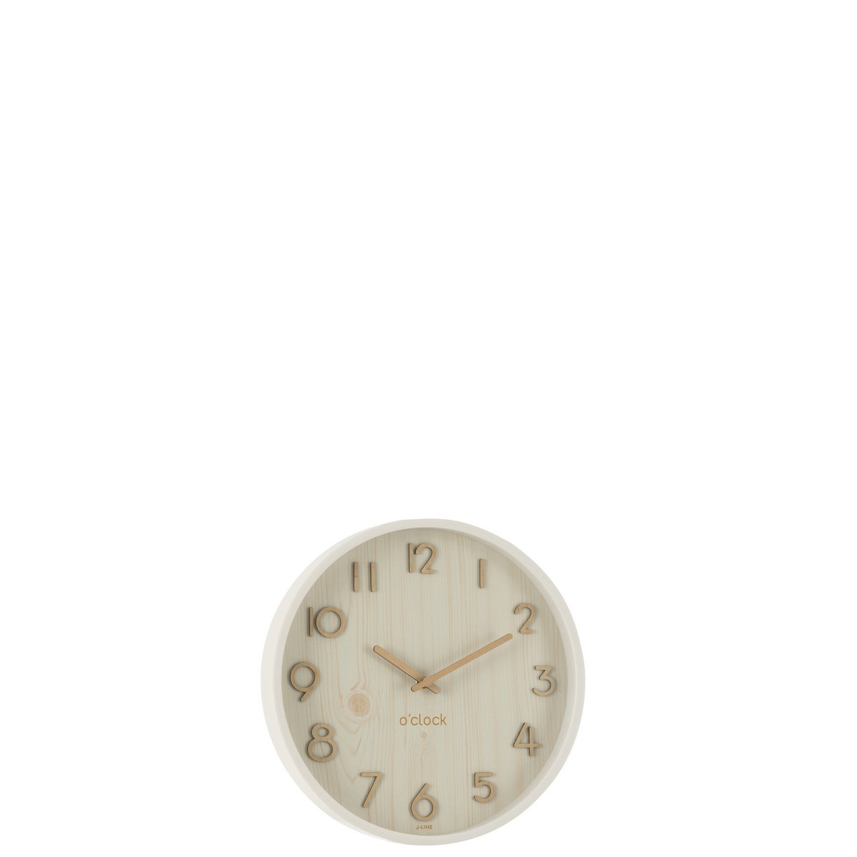 Ambiance chaleureuse avec l'horloge J-Line en bois blanc.