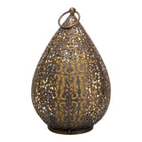 Lumière de décolage LED 27,8 cm de haut en or antique, pour l'extérieur, en métal et en plastique, avec LED intégrée