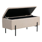 Banc Watford dans un salon moderne, en tissu bouclé beige