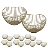 Panier de fruits Métal de 16 pièces Ø 25 h 14 cm Panier à pain Ensemble de fruits 2 x 8 pu
