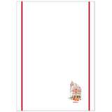 Torchon nid d'abeilles recyclé Maison Pfister en blanc et rouge, 50x70 cm