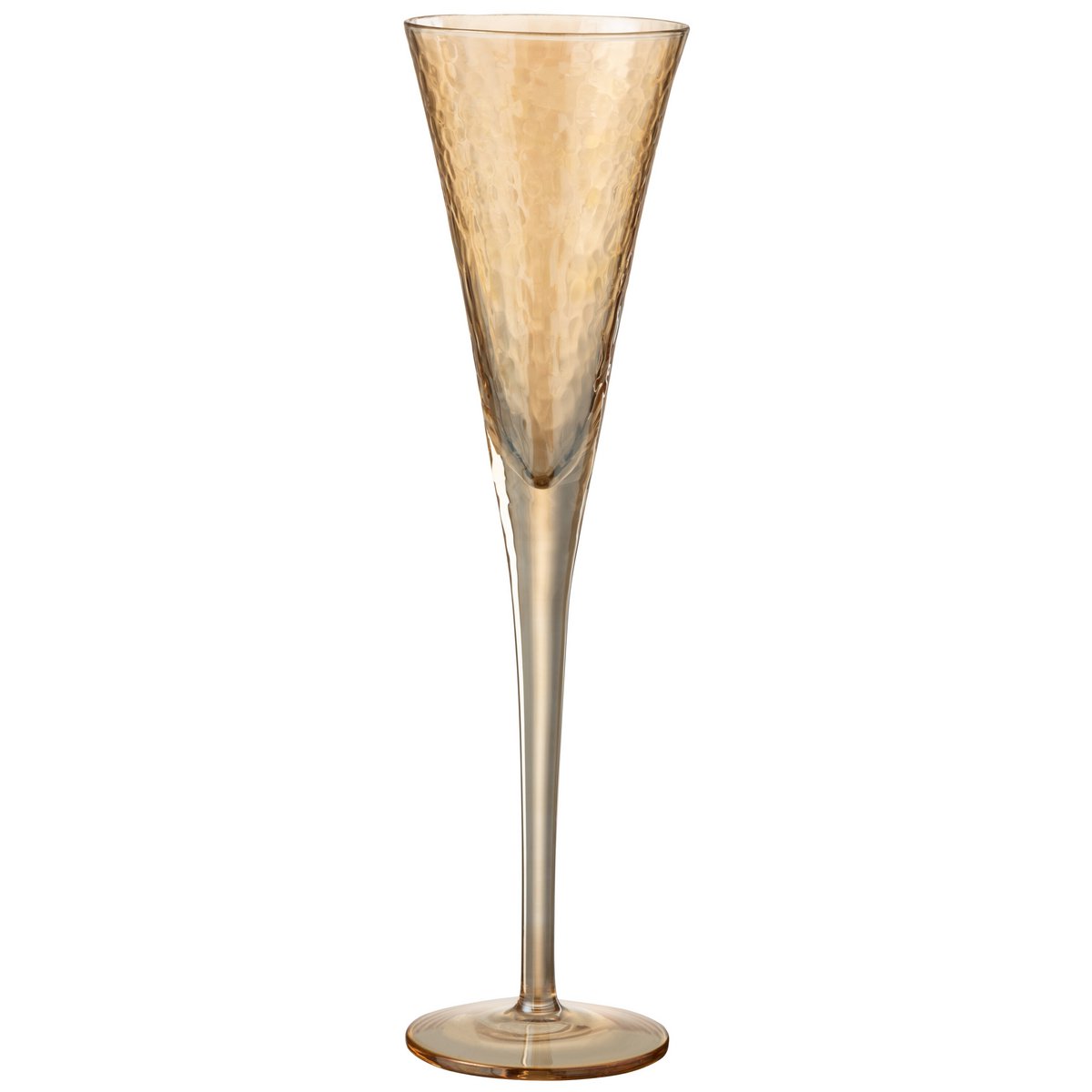 Coupe à champagne J-Line en verre ambre, design inégal et moderne