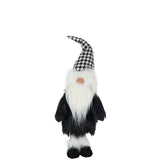Figurine Père Noël Pied-De-Poule J-Line en polyrésine noir et blanc, décorative pour Noël