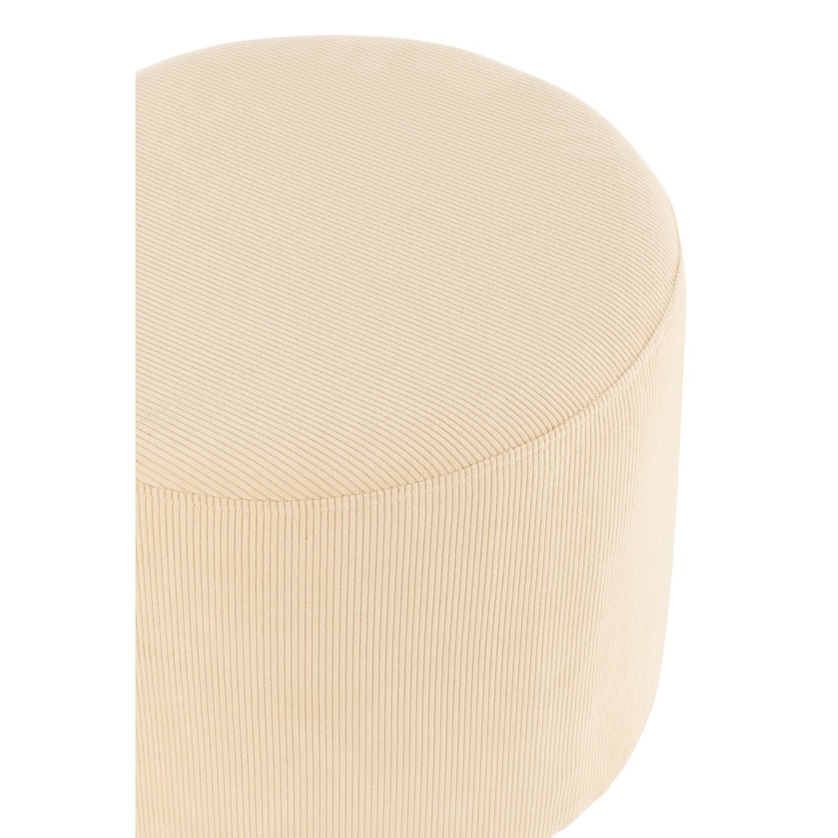 Pouf J-Line crème, vue latérale, design moderne et compact