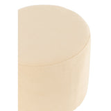 Pouf J-Line crème, vue latérale, design moderne et compact