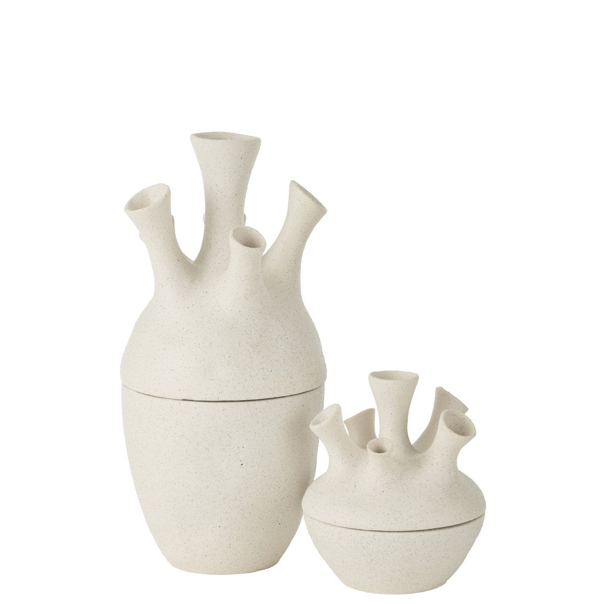 Vase Coral J-Line en céramique blanche, vue latérale