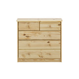 Commode en bois de pin massif avec tiroirs spacieux