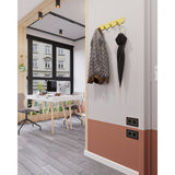 Gorillz Rounded Four Industrial Wall Coat Rack 4 Coat Rack Hooks - Jaune