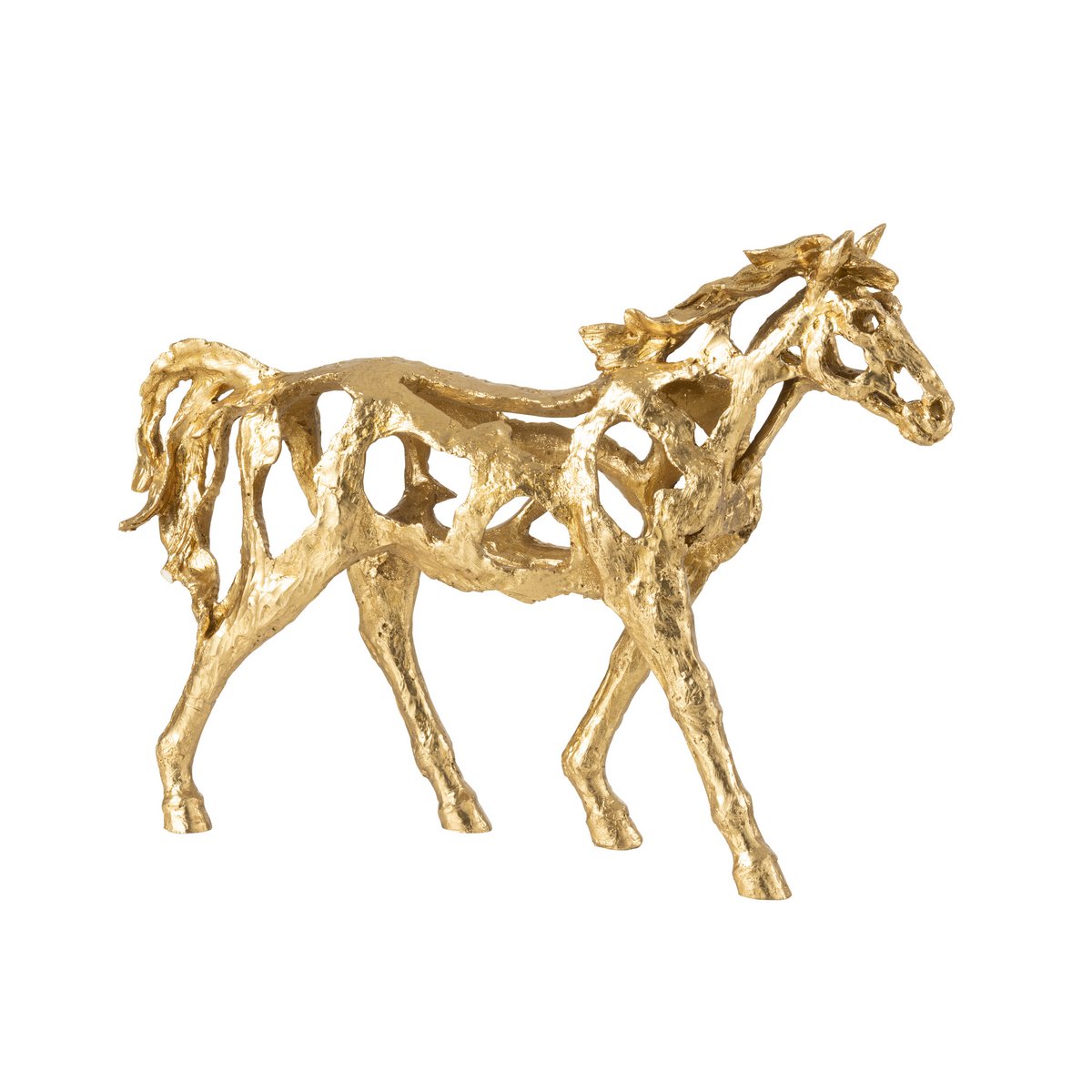 Détail de la finition dorée de la figurine J-Line Horse Running