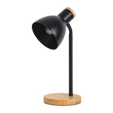 Lampe de bureau "Marie" en métal et en bois, E14, noir, 36,5 cm de haut