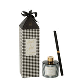 Bâtonnets parfumés J-Line Heart Of Gold dans un élégant verre blanc et noir