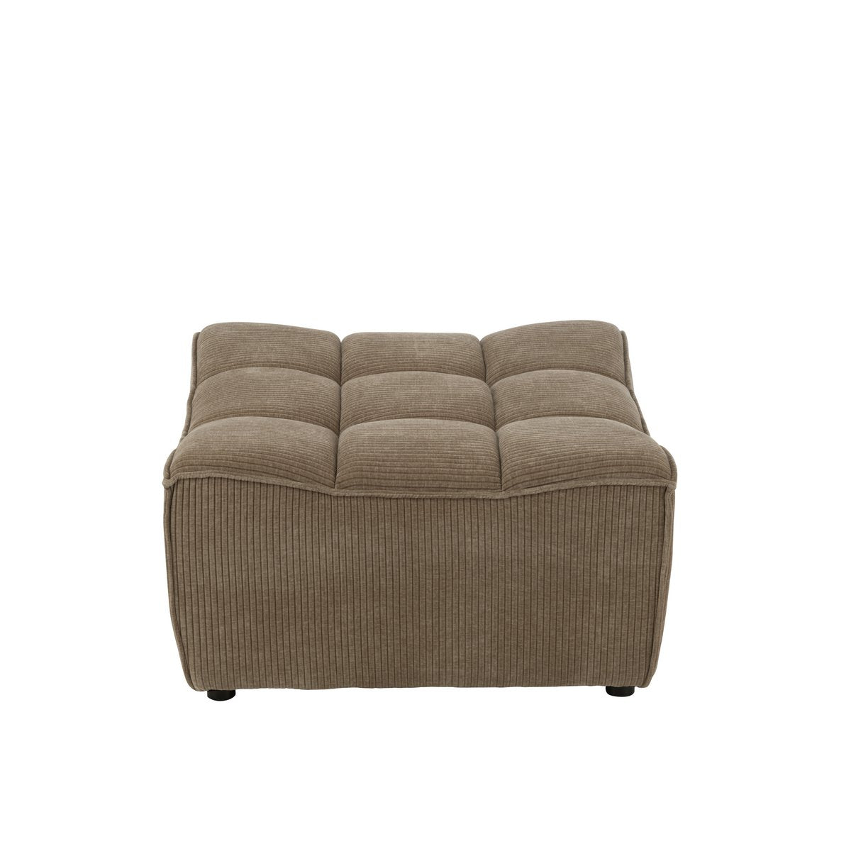 Pouf J-Line Grid, détail du tissu taupe foncé