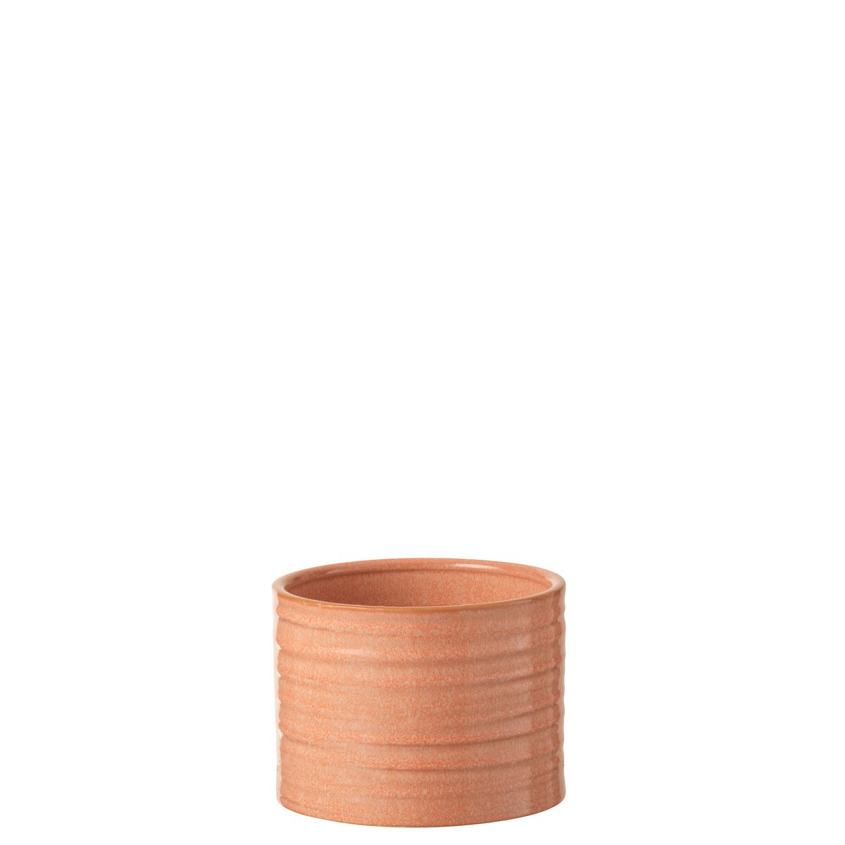 Pot de fleurs J-Line en céramique orange, avec des plantes