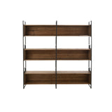 Étagère J-Line en bois recyclé avec métal noir, vue de face