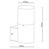 Lampe murale extérieure "torcia" 16,5 cm de haut, en métal et en plastique en noir, E27