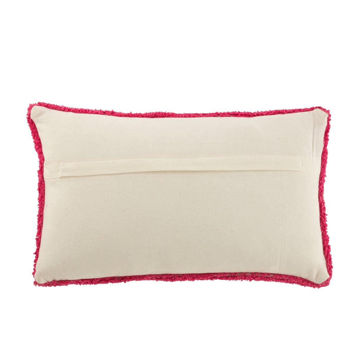 Coussin Cia tufté en coton rose et blanc avec texture douce