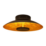Lampe plafond LED "Firenze" lampe au plafond métallique en noir et or, LED fermement installée, éclairage pour le salon, le bureau ou la tige d'entrée de 30 cm de diamètre