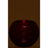 Bougeoir rouge craquelé J-Line, détail du verre