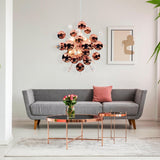 «Explosion» de la lampe en métal et en verre, versions G9, lampe suspendue pour salle à manger, salon, couloir ou bureau, Øca. 65 cm