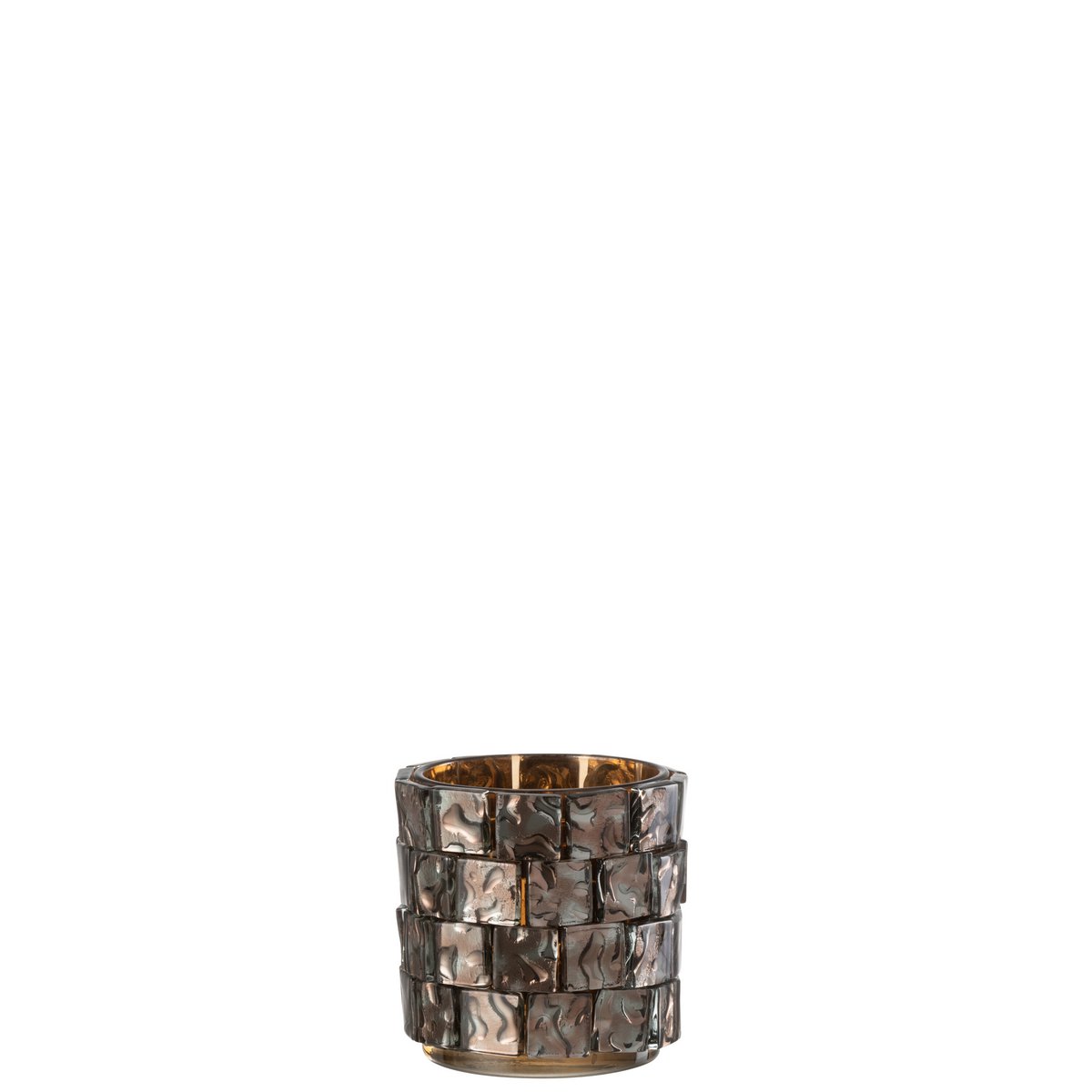 Photophore Carré Mosaïque Verre Marron - Détails de la mosaïque