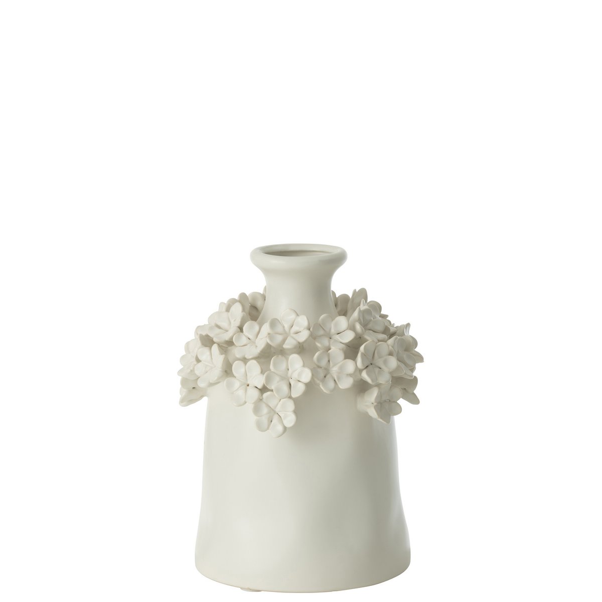 Vase Yucca Flower J-Line en céramique blanche, design moderne