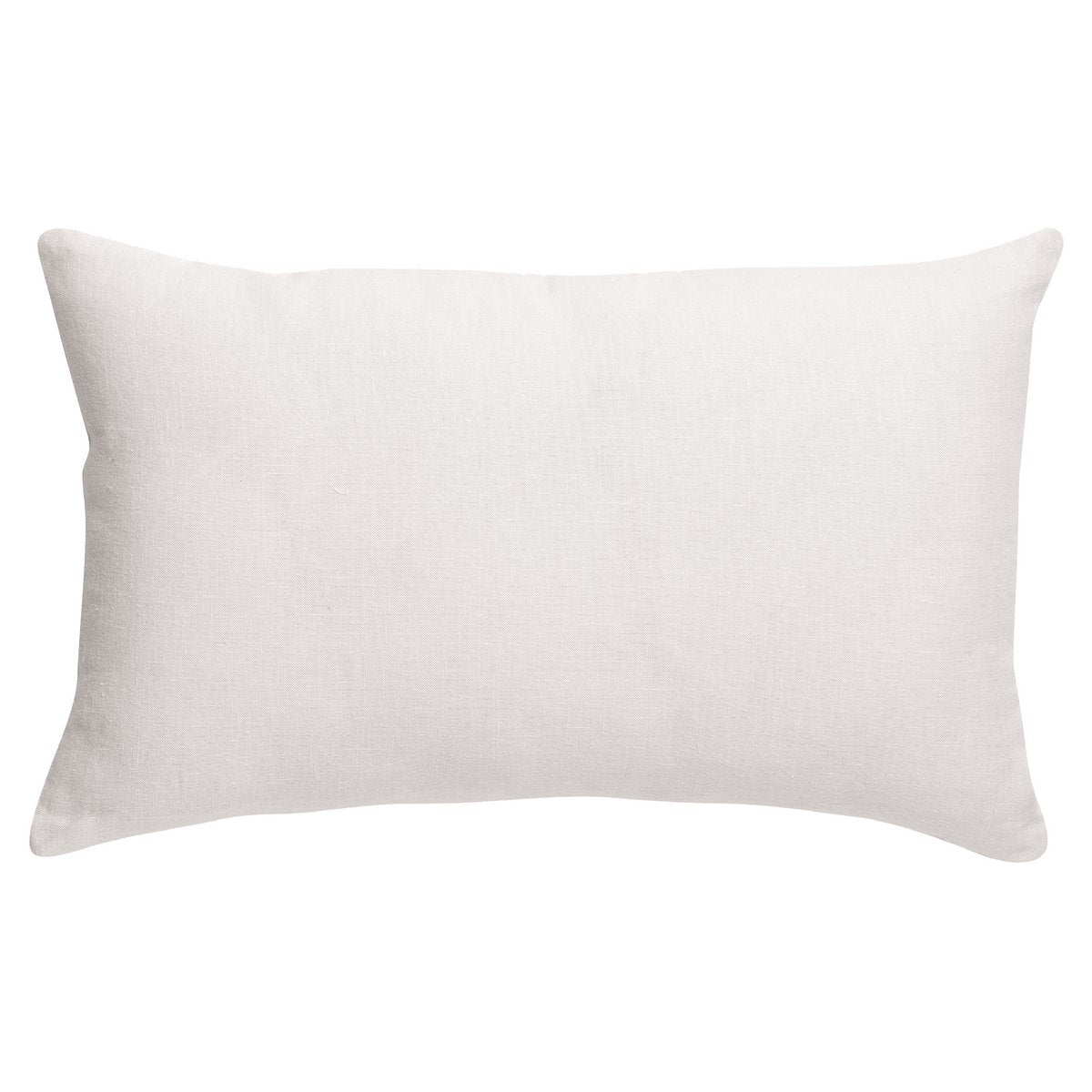 Coussin uni Zeff Blanc 30 x 50 - vue avant avec texture en lin