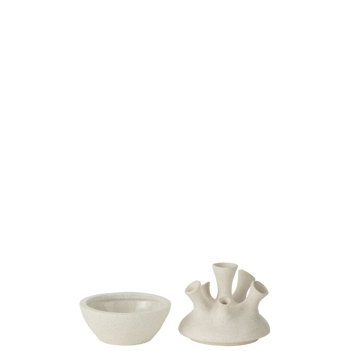 Vase Coral J-Line en céramique blanche, vue de face