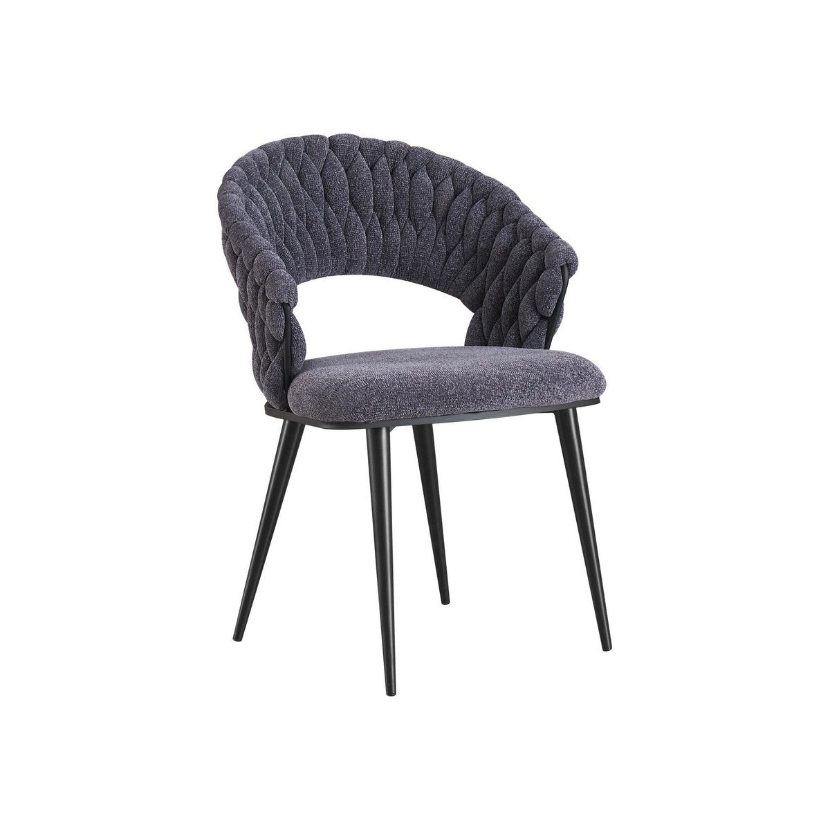 Chaise Wave Tressée Anthracite - Design élégant et moderne