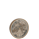 Horloge J-Line Klok Card Europe en bois doré, vue frontale