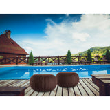 Pouf extérieur Ø55cm siège pouf terrasse piscine jardin