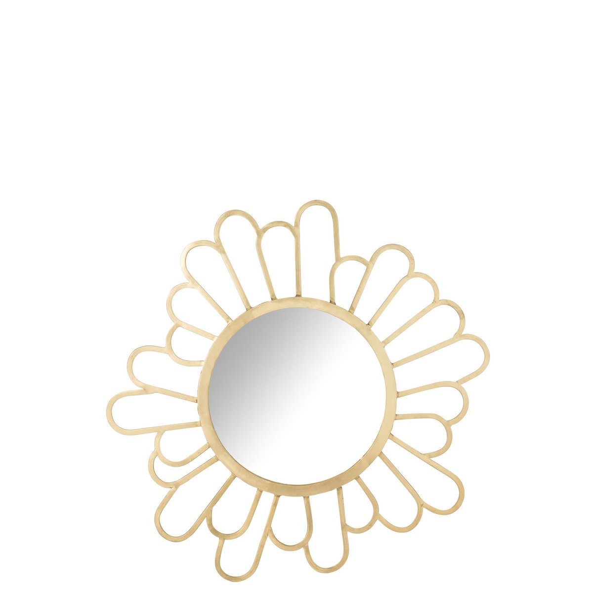 Miroir Liline J-Line en métal doré, diamètre 90 cm