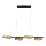 La lampe à pentence LED "Tessa" amande, 150 cm de haut, 110 cm de long, en métal dans des amandes givrées (Pantone 481 C) et en plastique noir et blanc