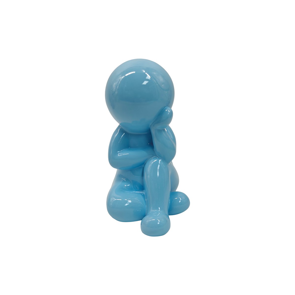 Statue Amigo Rêveur Moyen en polyresine bleue sur fond blanc