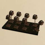 Lot de 8 lampes de table rechargeables marron moka avec station