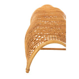 Banc J-Line Roni en rotin naturel sur un tapis
