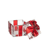 Détail du pot de rangement J-Line en verre rouge